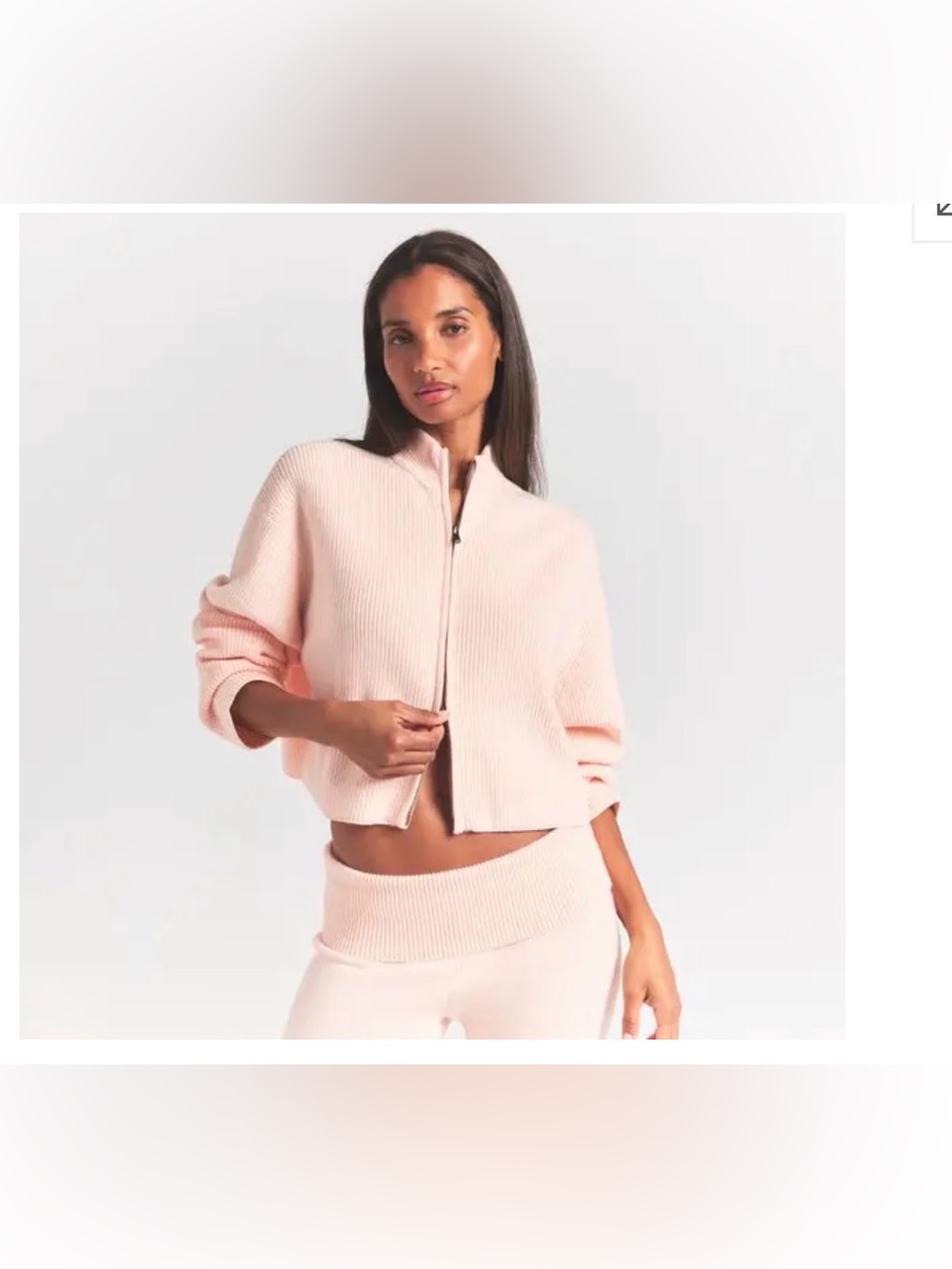 SWEATER KNIT MOCK NECK ZIP-UP COLOR: PRIMROSE SIZE:S